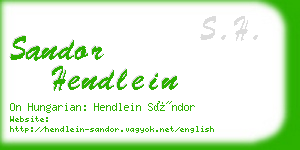 sandor hendlein business card